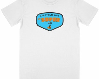 Unisex organic cotton superhero t-shirt – "Super Me" – humorous hero t-shirt – fun gift for men and women – original ethical t-shirt