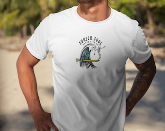 Classic organic unisex surf t-shirt - "Surfer soul"