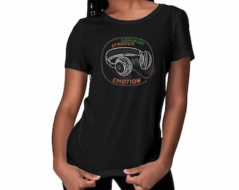Organic Women's T-shirt – Dopamine & Music Design | Ethical Organic Cotton | Original Emotion T-shirt
