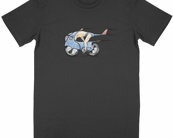 Organic cotton T-shirt - Unisex - 150g - "Aero Bike" - Futuristic bike & sleek design