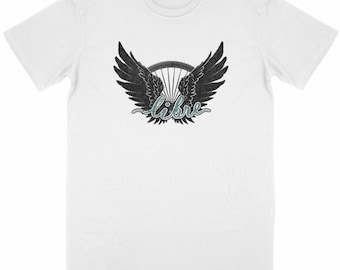 Organic cotton T-shirt - Unisex - 150g - "Freewheel and wings" - Spirit of freedom