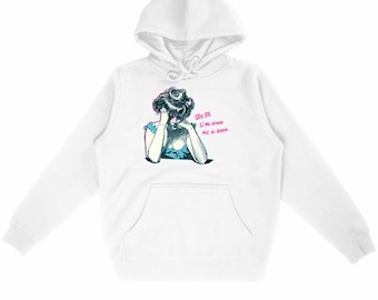Women's organic cotton hoodie - sarcastic humor - "Shut up" - funny gift - quirky ethical hoodie - fun winter idea