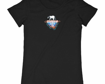 Organic Women's T-shirt – Polar Bear "Save Him Save Us" – Climate Change & Ecology
