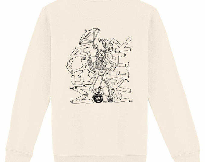 Eco-friendly sweatshirt - premium - thick 350g - unisex - "MecaFreak 1"