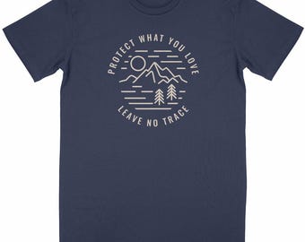 Unisex Organic Cotton T-Shirt – "Protect What You Love" – Minimalist Mountain
