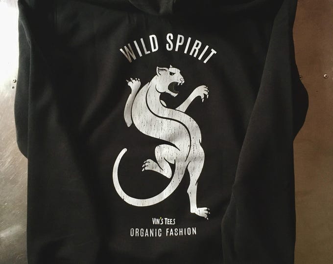 Unisex eco-friendly hoodie in organic cotton - feline with an organic spirit - Free delivery in Paris