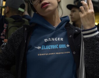 Eco-friendly hoodie - "Electric girl"