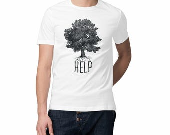 Unisex organic cotton eco-friendly t-shirt – "Help" – eco-friendly message t-shirt – zero waste gift – sustainable ethical fashion
