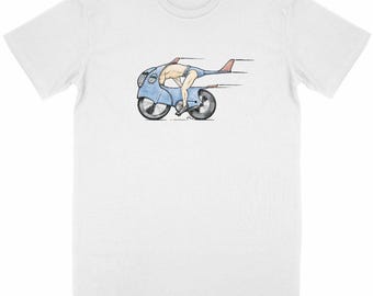 Unisex organic cotton cycling t-shirt – “Aero Bike” – Futuristic bike & sleek design