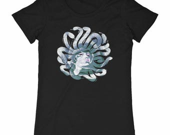 Mythology T-shirt, organic cotton for women - "Medusa New Age"
