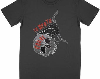 Dark and committed T-shirt – “Equal in Death” – Alternative fashion, organic cotton