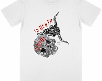 Dark and committed T-shirt – “Equal in Death” – Alternative fashion, organic cotton