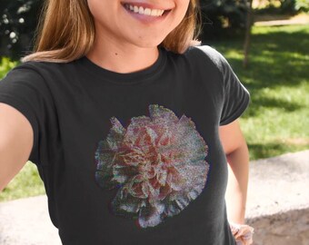 Women's organic cotton T-shirt - "video effect eyelet"