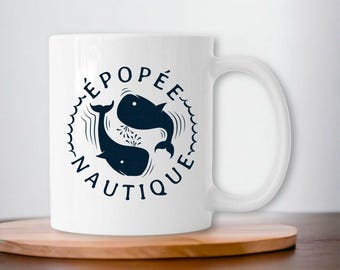 Nautical Epic Mug – Illustrated ceramic mug – Marine whale design – Original eco-friendly gift – Seaside mug