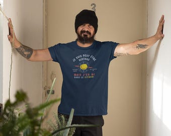 Vintage humor unisex organic cotton t-shirt – "I have it in the lemon" – retro 70s look – fun & quirky gift idea