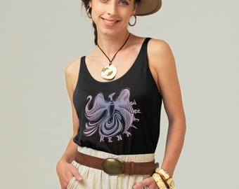 Women's organic cotton fitted tank top - Phoenix design - Renaissance & sacred fire