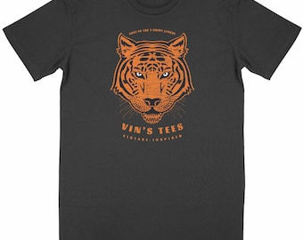 Organic Unisex T-shirt – Vin's Tees Graphic Tiger | Ethical & Vintage Organic Cotton | Original Streetwear Fashion
