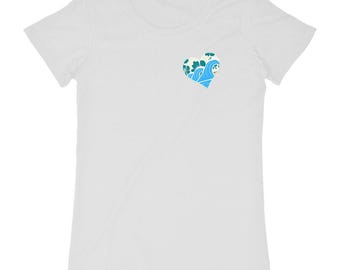 Women's organic cotton t-shirt - Heart wave design - Ethical ocean tee-shirt