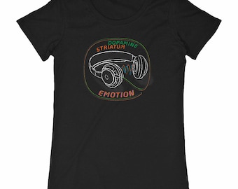 Organic women's t-shirt - 140g – "Dopamine & Music"