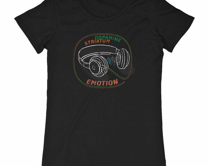 Organic women's t-shirt - 140g – "Dopamine & Music"