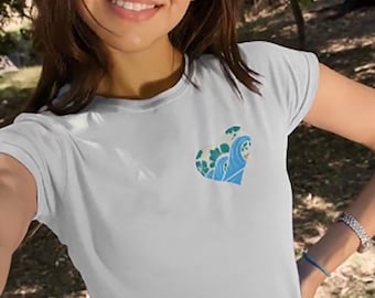Women's organic cotton t-shirt - Heart wave design - Ethical ocean tee-shirt
