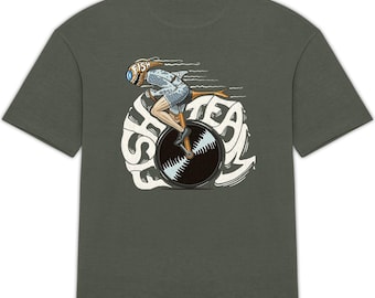 Organic t-shirt - oversize - premium - 220g - Unisex - khaki - "Mono crazy"