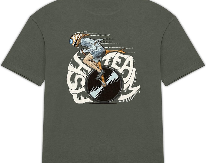 Organic t-shirt - oversize - premium - 220g - Unisex - khaki - "Mono crazy"