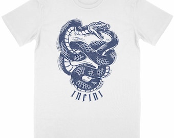 Organic cotton T-shirt - oversized - premium - 220g - Unisex – "Snake & Eternal Symbol"