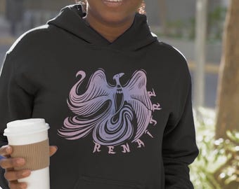 Lightweight Unisex Organic Hoodie - Phoenix Renaissance Design - Rebirth Spirit