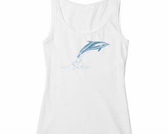 Women's fitted organic cotton tank top - "Dauphin Zen"