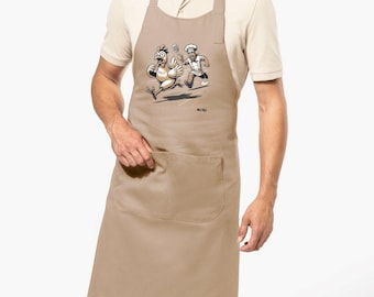 Organic Cotton Kitchen Apron – One Size – Chicken Pattern – Adjustable & Eco-Friendly