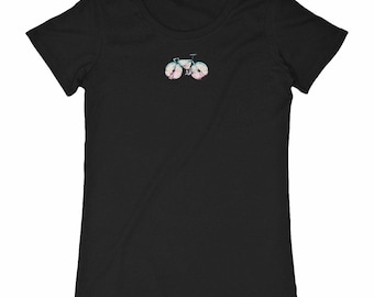 Organic women's cycling t-shirt - organic cotton - Ptit vélo rose - cycling gift
