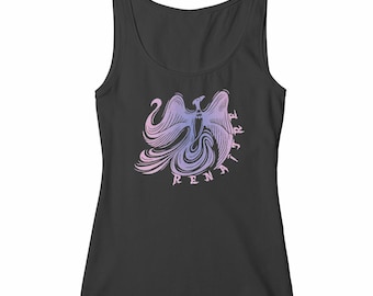 Women's organic cotton fitted tank top - Phoenix design - Renaissance & sacred fire