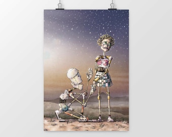 Eco-friendly matte or satin poster – "Forgive Me" – Robot in forgiveness & futuristic emotion