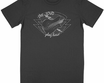 &quot;Live Loud&quot; organic cotton unisex t-shirt – Vintage rock graphics – Eco-friendly GOTS – XS to 3XL