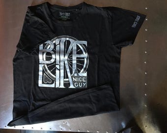 Unisex cycling t-shirt made from recycled organic cotton - "Bike like Nice Guy" - Delivery to Paris