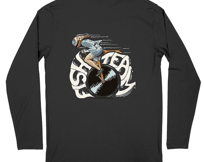 Organic cotton t-shirt - men's - black - 180g - long sleeves - "Mono crazy"