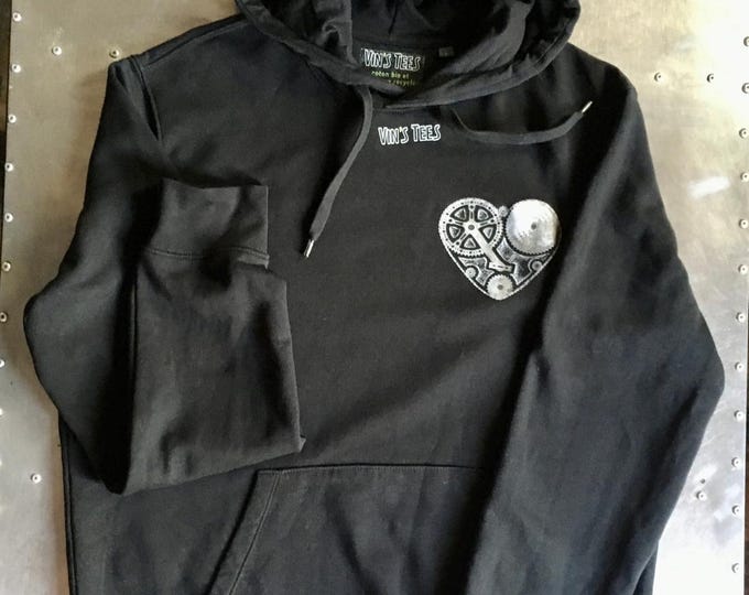 Unisex eco-friendly hoodie in organic cotton - "Heart of Cycling" - Free delivery in Paris