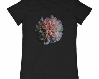 Women's organic cotton T-shirt - "video effect eyelet"
