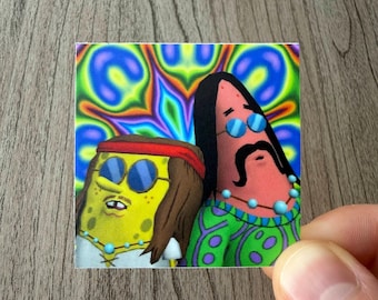 Best Buds Sticker - Retro Graphics 2x2 Thick Waterproof Vinyl