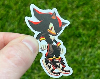 Shadow the Hedgehog Nike Jordan 1 Sticker - Retro Graphics 2x2 Thick Waterproof Vinyl