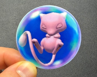 Bubble Mew Sticker - Retro Graphics Thick Waterproof Vinyl 2x2