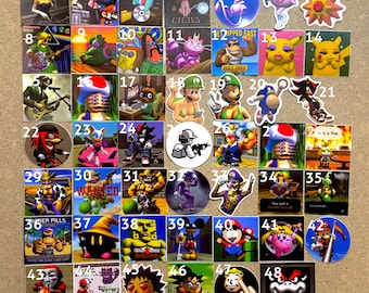 Memoryloot Retro Gaming Stickers - Thick Vinyl 100% Waterproof - Funny Low Textures Retro Graphics Pixelated