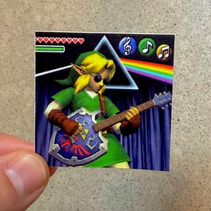 Pegatina de vinilo Link Floyd 2x2 (Pink Floyd x Legend of Zelda: Ocarina of Time)