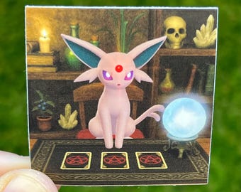 Espeon Tarot Reader Pokemon Sticker - Retro Graphics 2x2 Thick Waterproof Vinyl