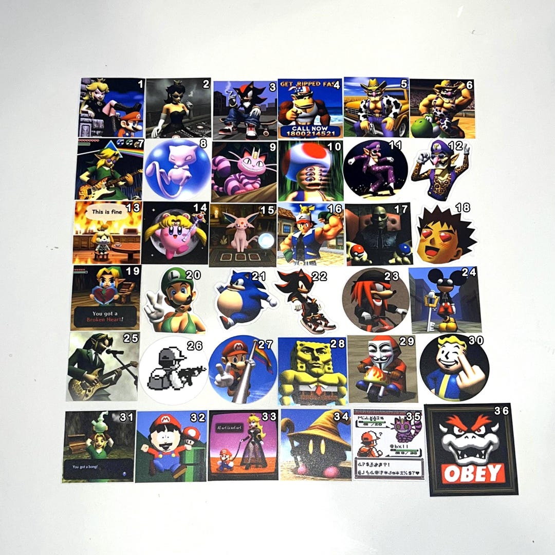 Memoryloot Retro Gaming Stickers - Thick Vinyl 100% Waterproof - Funny ...