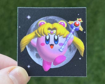 Sailor Moon Kirby Sticker - Retro Graphics 2x2 Thick Waterproof Vinyl