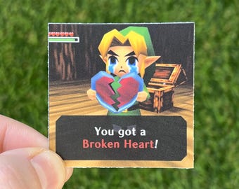Link Sticker "You got a Broken Heart!" - Retro Graphics 2x2 Thick Waterproof Vinyl