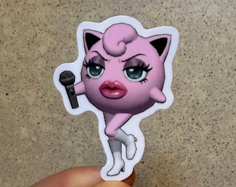 Diva Jigglypuff Sticker - Retro Graphics 2x2 Thick Waterproof Vinyl
