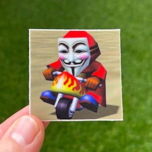 シャイガイフォークスステッカー - レトロマリオカート厚手防水ビニールステッカー 2x2 匿名